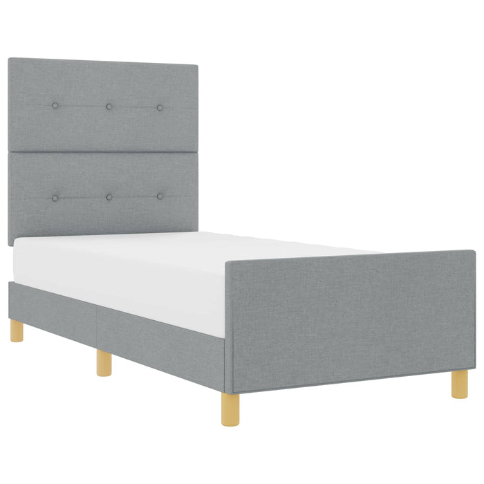 Cadru de pat cu headboard Gri deschis 100 x 200 cm țesătură WALTI