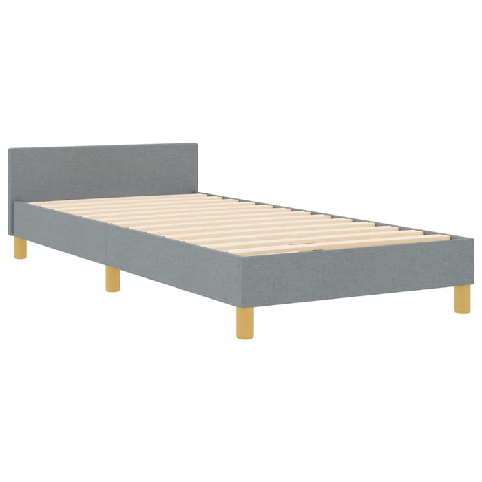 Cadru de pat cu headboard Gri deschis 100 x 200 cm țesătură WALTI