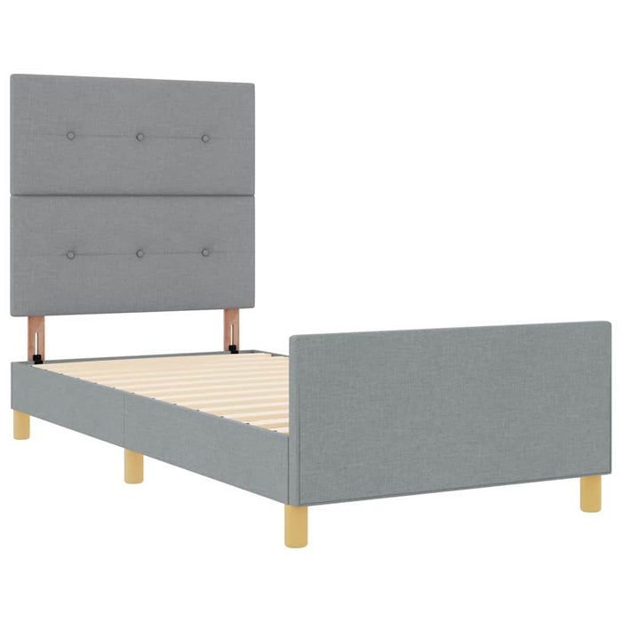 Cadru de pat cu headboard Gri deschis 100 x 200 cm țesătură WALTI