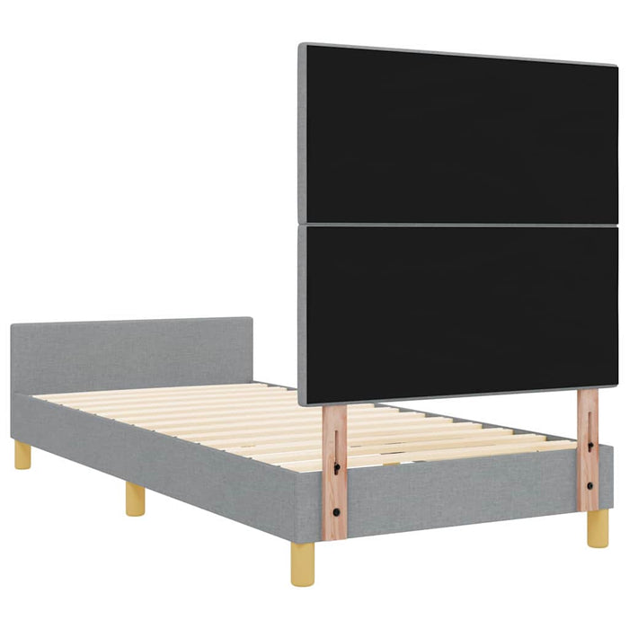 Cadru de pat cu headboard Gri deschis 100 x 200 cm țesătură WALTI