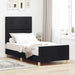 Cadru de pat cu headboard Negru 100 x 200 cm țesătură - WALTI WALTI