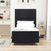 Cadru de pat cu headboard Negru 100 x 200 cm țesătură - WALTI WALTI