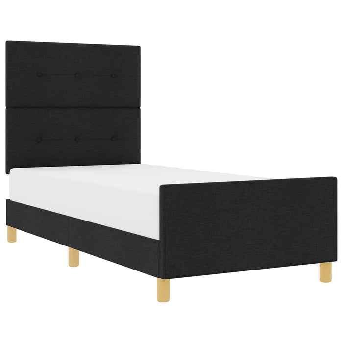 Cadru de pat cu headboard Negru 100 x 200 cm țesătură - WALTI WALTI