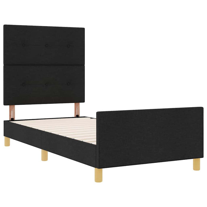 Cadru de pat cu headboard Negru 100 x 200 cm țesătură - WALTI WALTI