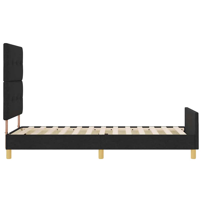 Cadru de pat cu headboard Negru 100 x 200 cm țesătură - WALTI WALTI