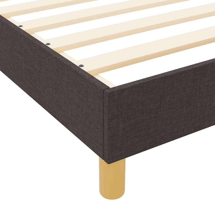 Cadru de pat cu headboard Maro închis 100 x 200 cm țesătură - WALTI WALTI