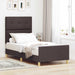 Cadru de pat cu headboard Maro închis 100 x 200 cm țesătură - WALTI WALTI