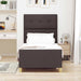 Cadru de pat cu headboard Maro închis 100 x 200 cm țesătură - WALTI WALTI