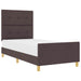 Cadru de pat cu headboard Maro închis 100 x 200 cm țesătură - WALTI WALTI