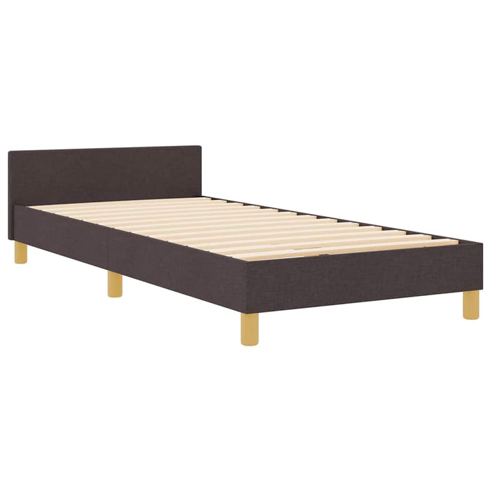 Cadru de pat cu headboard Maro închis 100 x 200 cm țesătură - WALTI WALTI