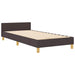 Cadru de pat cu headboard Maro închis 100 x 200 cm țesătură - WALTI WALTI