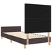 Cadru de pat cu headboard Maro închis 100 x 200 cm țesătură - WALTI WALTI