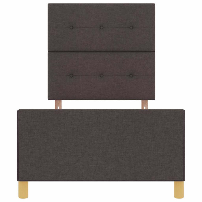 Cadru de pat cu headboard Maro închis 100 x 200 cm țesătură - WALTI WALTI