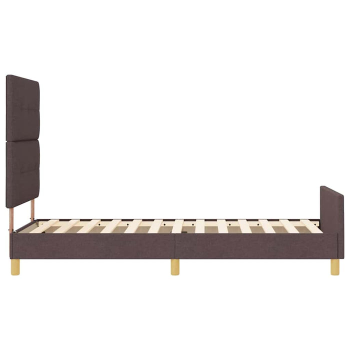 Cadru de pat cu headboard Maro închis 100 x 200 cm țesătură - WALTI WALTI