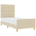 Cadru de pat cu headboard Crem 100 x 200 cm țesătură - WALTI WALTI