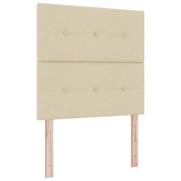 Cadru de pat cu headboard Crem 100 x 200 cm țesătură - WALTI WALTI