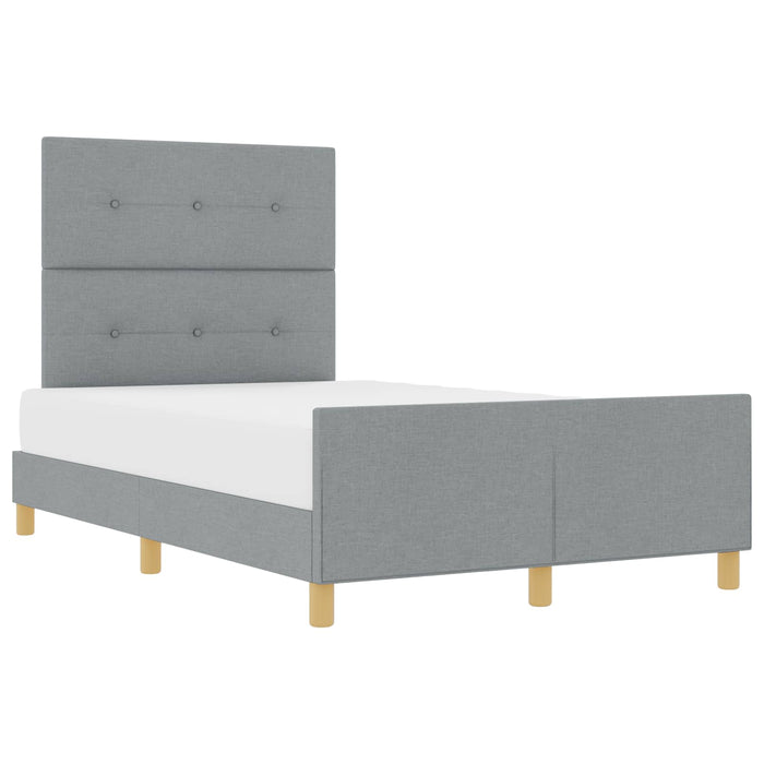 Cadru de pat cu headboard Gri deschis 120 x 190 cm țesătură WALTI