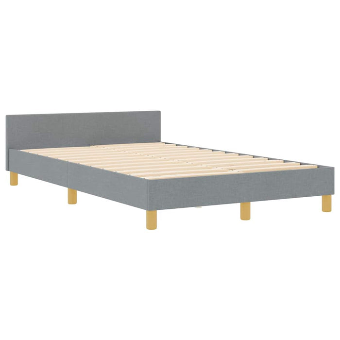 Cadru de pat cu headboard Gri deschis 120 x 190 cm țesătură WALTI