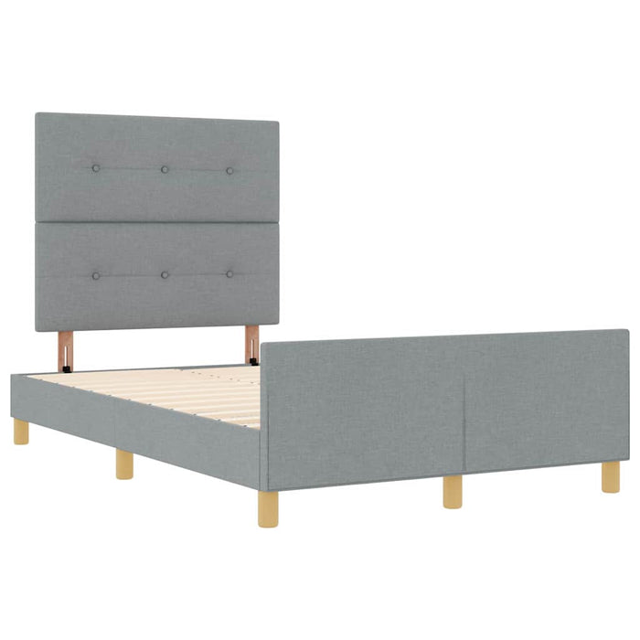 Cadru de pat cu headboard Gri deschis 120 x 190 cm țesătură WALTI