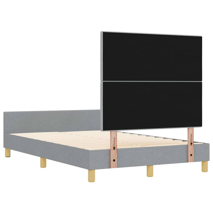 Cadru de pat cu headboard Gri deschis 120 x 190 cm țesătură WALTI