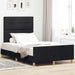 Cadru de pat cu headboard Negru 120 x 190 cm țesătură - WALTI WALTI