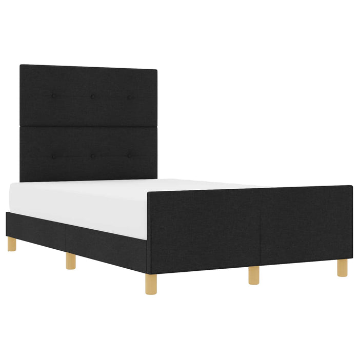 Cadru de pat cu headboard Negru 120 x 190 cm țesătură - WALTI WALTI