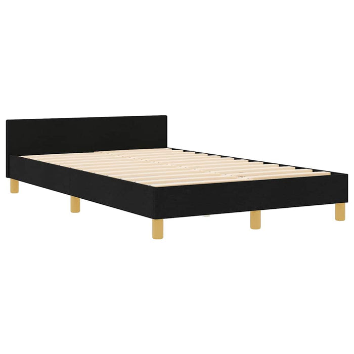 Cadru de pat cu headboard Negru 120 x 190 cm țesătură - WALTI WALTI