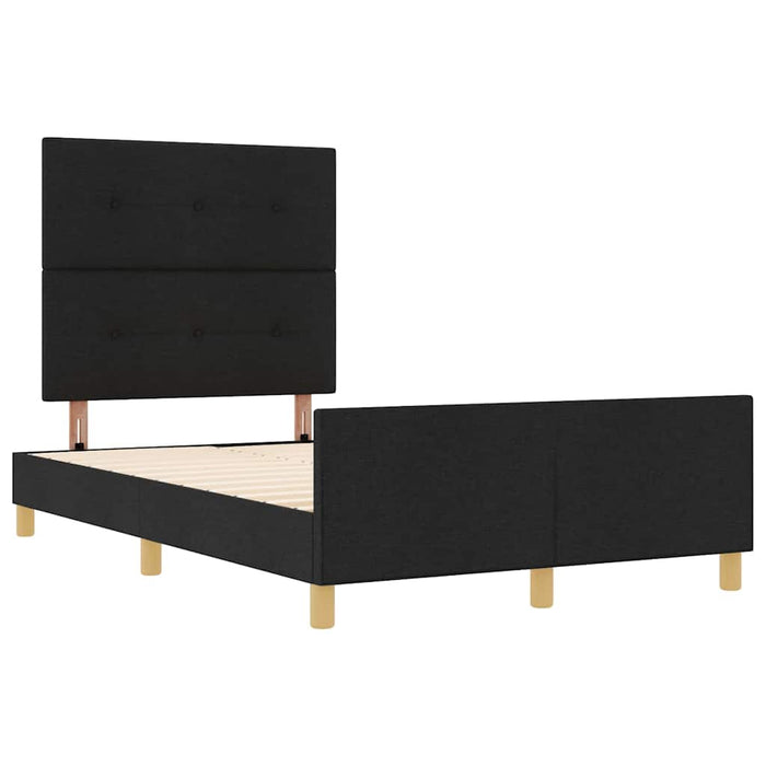 Cadru de pat cu headboard Negru 120 x 190 cm țesătură - WALTI WALTI