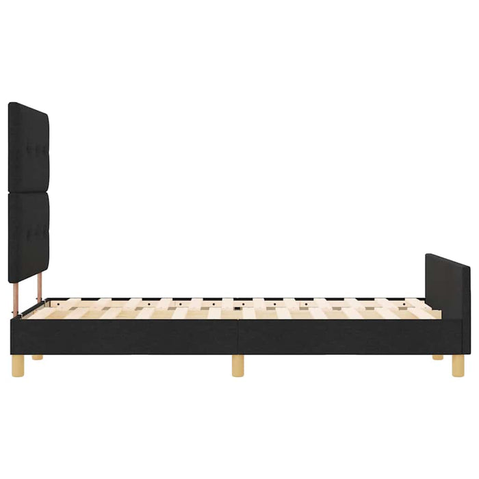 Cadru de pat cu headboard Negru 120 x 190 cm țesătură - WALTI WALTI
