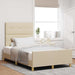 Cadru de pat cu headboard Crem 120 x 190 cm țesătură - WALTI WALTI