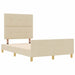 Cadru de pat cu headboard Crem 120 x 190 cm țesătură - WALTI WALTI