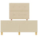 Cadru de pat cu headboard Crem 120 x 190 cm țesătură - WALTI WALTI