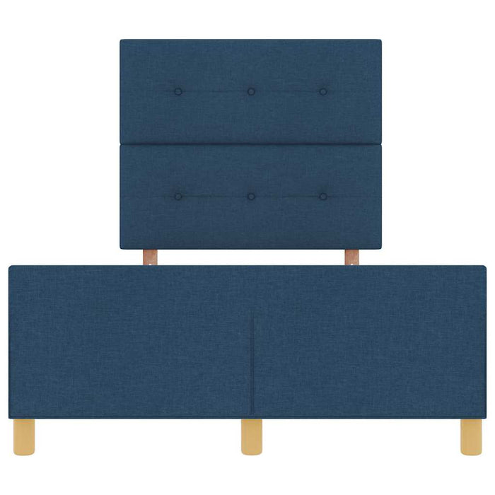 Cadru de pat cu headboard albastru 120 x 190 cm țesătură - WALTI WALTI