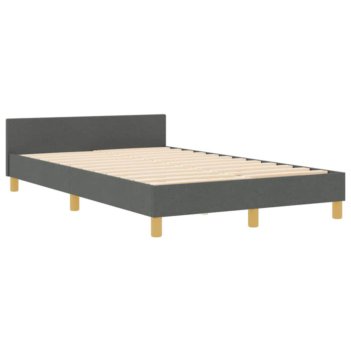 Cadru de pat cu headboard Gri închis 120 x 200 cm țesătură WALTI