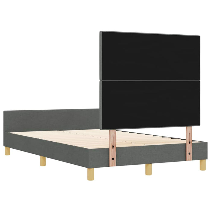 Cadru de pat cu headboard Gri închis 120 x 200 cm țesătură WALTI