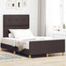 Cadru de pat cu headboard Maro închis 120 x 200 cm țesătură - WALTI WALTI