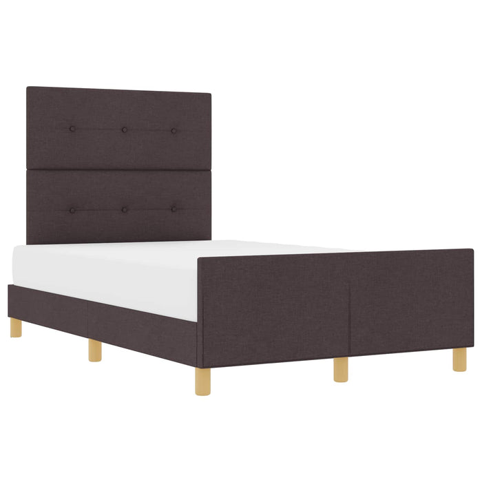 Cadru de pat cu headboard Maro închis 120 x 200 cm țesătură - WALTI WALTI