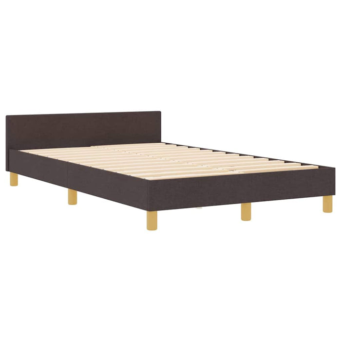 Cadru de pat cu headboard Maro închis 120 x 200 cm țesătură - WALTI WALTI