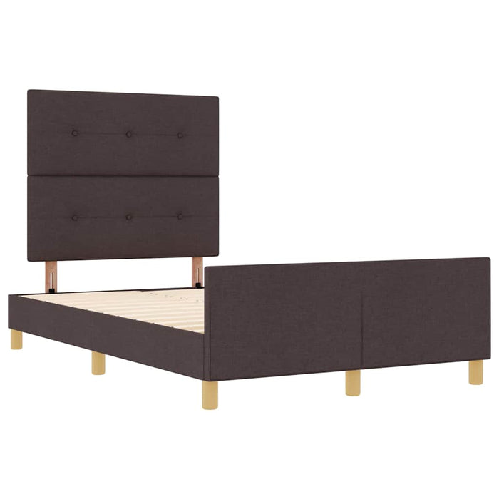 Cadru de pat cu headboard Maro închis 120 x 200 cm țesătură - WALTI WALTI