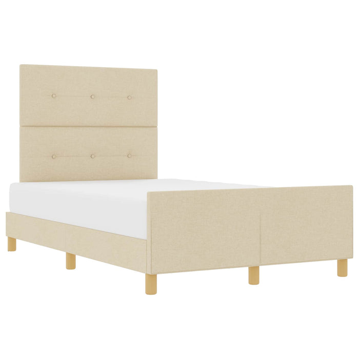 Cadru de pat cu headboard Crem 120 x 200 cm țesătură - WALTI WALTI