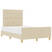 Cadru de pat cu headboard Crem 120 x 200 cm țesătură - WALTI WALTI