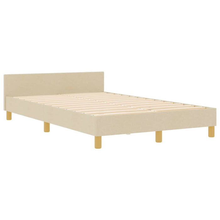 Cadru de pat cu headboard Crem 120 x 200 cm țesătură - WALTI WALTI