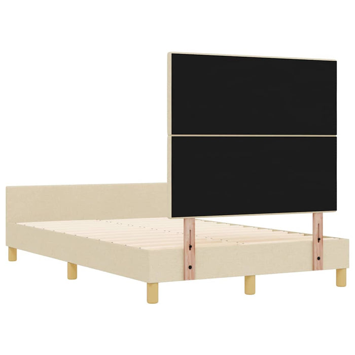 Cadru de pat cu headboard Crem 120 x 200 cm țesătură - WALTI WALTI
