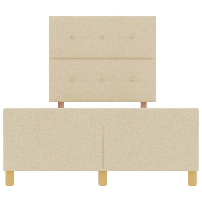 Cadru de pat cu headboard Crem 120 x 200 cm țesătură - WALTI WALTI