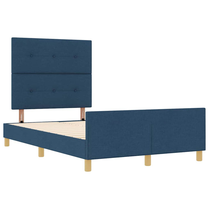 Cadru de pat cu headboard albastru 120 x 200 cm țesătură - WALTI WALTI