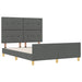 Cadru de pat cu headboard Gri închis 140 x 190 cm țesătură - WALTI WALTI