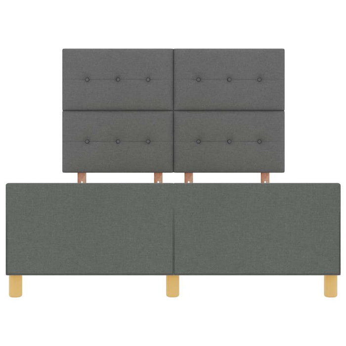 Cadru de pat cu headboard Gri închis 140 x 190 cm țesătură - WALTI WALTI