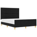 Cadru de pat cu headboard Negru 140 x 190 cm țesătură - WALTI WALTI