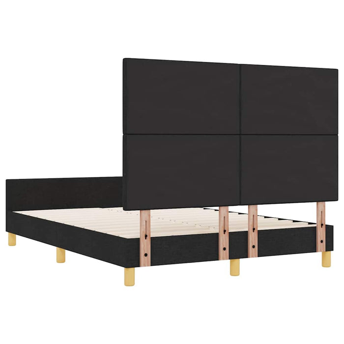Cadru de pat cu headboard Negru 140 x 190 cm țesătură - WALTI WALTI