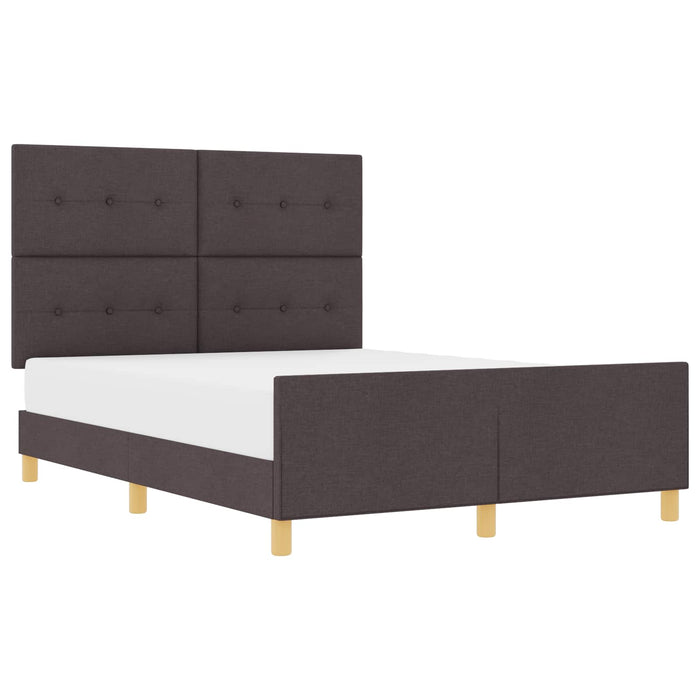 Cadru de pat cu headboard Maro închis 140 x 190 cm țesătură - WALTI WALTI